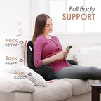 Nestl Reading Pillow for Kids, Small Bed Pillow, Back Pillow for Sitting in Bed, Memory Foam Chair Pillow, Reading & Bed Rest Pillows, Black Back Pillow for Bed, Arm Pillow with Pockets