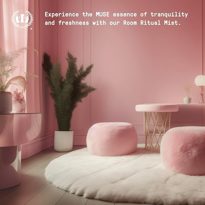 Muse Apothecary Room Ritual - Aromatic and Relaxing Room Mist, 8 oz, Infused with Natural Essential Oils - Great Valentine's Day Gift - Mandarin Rosè + Pink Pomelo
