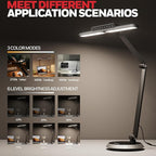 Honeywell Desk Lamp for Home Office, H9 Sunturalux™ Eye-Caring LED Desk Light, 1000LM Dimmable Desk Lamp with Timer and Auto-Sensing, Adjustable Desk Reading Light or Study, Cumputer, Architect