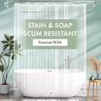 AmazerBath Long Shower Curtain Liner with 3 Magnets, 72x80 Clear Shower Curtain Liner Tall, Waterproof Plastic Shower Liner, Lightweight PEVA Shower Curtain with 12 Rustproof Metal Grommets