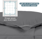 Bare Home Duvet Insert Comforter - Twin/Twin Extra Long - 8 Duvet Loops - Goose Down Alternative - Ultra-Soft - Premium 1800 Series - All Season Warmth - Bedding Comforter (Twin/Twin XL, Grey)