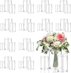 36pcs Glass Vase Cylinder for Centerpieces Small Flower Glass Clear Home Decor Centerpiece Table Flower Vase Decorations for Wedding＆Holiday 4,4.7,6Inch Tall
