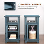 HIFYOBRO End Table with Hidden Charging Station, Narrow Side Table with Storage, Nightstand for Small Spaces with USB Ports & Power Outlets Bedside Table