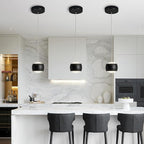 Modern LED Dimmable Pendant Light fixtures,Mini Island Pendant Lighting for Kitchen Island Dinning Room,Bedroom,Bar, Kitchen Island Ceiling Hanging Light Fixtures(black-2-Pack)