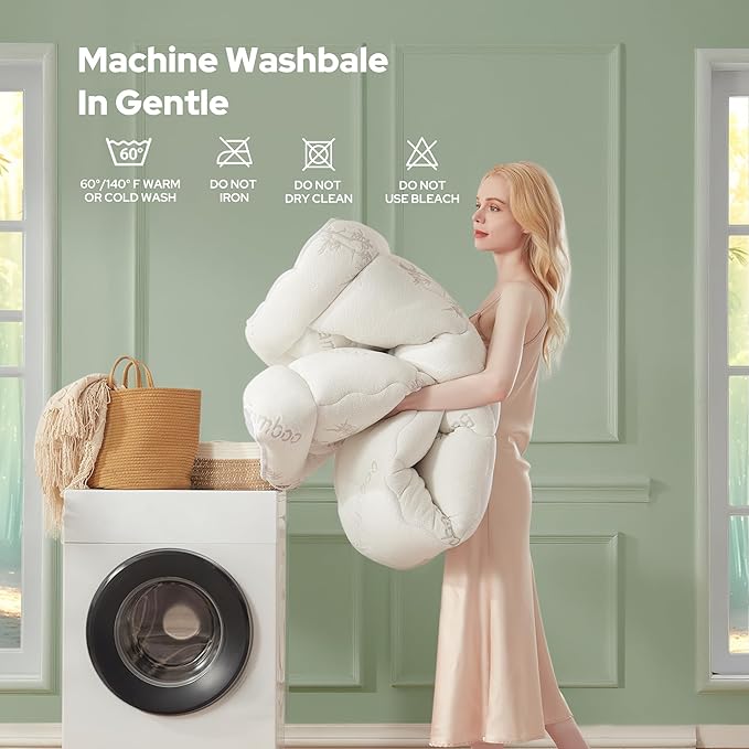 BEDLORE Queen Mattress Topper Viscose Derived from Bamboo, Thick Pillow Top Mattress Pad with Stretchable Pockets for 6-18 inches Mattress, Soft Breathable Mattress Topper for Back Pain Relief