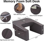 A Nice Night Lap Desk Rest Pillow for Adult,TV Trays Bed Pillow, Memory Foam Rest Pillow for Reading, Working, Playing Switch or Sitting in Bed Sofa Floor,DarkGrey