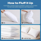 GOHOME King Size Pillows Set of 4 - Bed Pillows for Sleeping 4 Pack, Cooling Supportive Hotel Pillows with Premium Soft Down Alternative Fill for Side Stomach and Back Sleepers