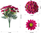 Daisy Artificial Flowers for Outdoors Fall Autumn Decoration, 6 Bundles Fake Mums Silk Flowers for Outside Look Real UV Resistant Fake Plants Faux Flowers for Planter Front Door Home Indoor Porch, Mix