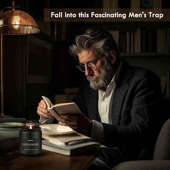 Pine & Clove Candle | Candles for Men - Masculine Candle, Soy Candles for Home Scented, Manly Scented for Home - Gifts for Men -7oz Black Jar