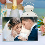 5 Pack 6 x 8 Inches Acrylic Picture Frame Desktop Frameless Photo Frame Double Sided Transparent Acrylic Frame Clear Horizontal Magnetic Frame for Desk Desktop Display Pictures Holder