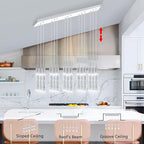 15-Lights Modern Crystal Chandelier LED Pendant Lighting Fixture for Kitchen Island Light Fixtures for Dining Room Hallway Foyer