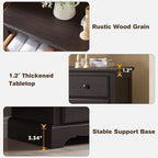 T4TREAM 6 Drawers Dresser Chests for Bedroom, 48" Tall Rustic Chset of Drawers, Wood Dressers Organizer for Bedroom, Living Room,Hallway, Espresso