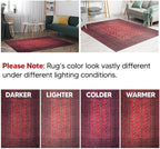 Keen Home Design 9x12 Rug - Machine Washable Area Rug with Non-Slip Backing, Ideal for Living Room, Dining Room, Bedroom - Vintage, Easy Clean, Durable, Low Pile Rug - (9' x 12')