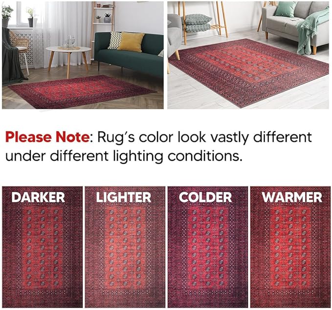 Keen Home Design 2x7 Rug - Machine Washable Runner Rug with Non-Slip Backing, Ideal for Hallway, Entryway, Kitchen, Laundry Room - Vintage, Easy Clean, Durable, Low Pile Rug - (2'6" x 7')