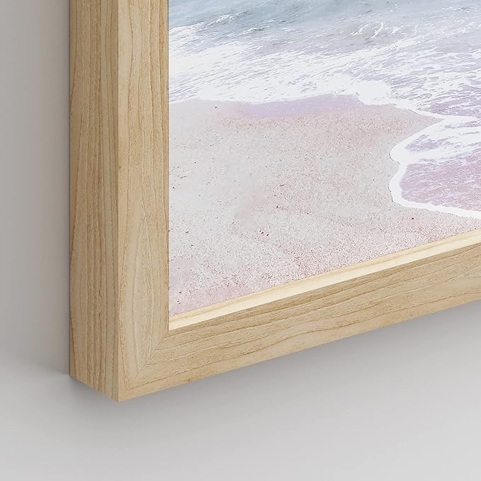 SIGNWIN Framed White Pastel Tropical Island Ocean Beach Shore Wall Art, Set of 4 Landscape Colorful Wall Decor Prints, Nature Wilderness Wall Décor for Living Room, Bedroom - 8"x10" Natural