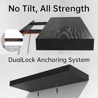 BAYKA Floating Shelves, 48 inches Long Heavy Duty Wall Mounted Rustic Wood Shelves for Bathroom, Bedroom, Living Room, Kitchen, Office, Hanging Shelf for Books/Storage/Decor(Black,Set of 2)