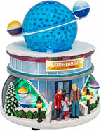 Planetarium Theatre Theme Celestial Planet Stars LED Lights Animated Christmas Village with Motion and Sound 7" x 7" x 8"