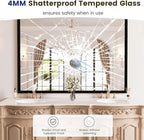 WEER Black Framed Mirror for Bathroom, 40x30 Inch Framed Bathroom Mirror, Rectangular Wall Mounted Mirror, Matte Black Vanity Mirrors, Tempered Glass, Vertically or Horizontally, Anti-Rust