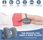Knee Leg Pillow Shaping Pillow for Side Sleepers with Cooling Cover of Slow Rebound Memory Foam to Release Leg Pressure