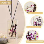 Flower Reed Diffuser Set, 5 oz Lavender Scent Diffuser with Sticks, Home Fragrance Scented Oil Reed Diffusers for Home, Bathroom, Decor & Gift