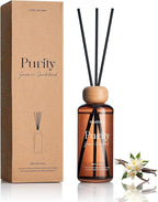 M&SENSE Jasmine Sandalwood Reed Diffuser: 6.3 fl oz Non-Toxic Aroma Set with Sticks, Light & Subtle Fragrance, Long-Lasting Natural Essential Oil Gifts for Bedroom, Shelf Decor & Small Spaces