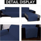 Easy-Going L Shape Sofa Slipcover - Reversible Sectional Couch Cover - Chaise Lounge Cover - Furniture Protector for Pets & Kids (Small, Navy/Navy)