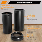 BEAMNOVA Commercial Trash Can 16.5 Gallon Open Top Outdoor Indoor Garbage Enclosure Inner with Lid Inside Barrel 14.6 * 32.7 inch Stainless Steel Industrial Waste Container