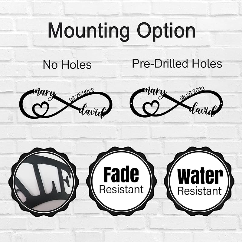 Wedding Gifts for Couples 2025 | Personalized Wedding Gifts | Couples Gift for Her | Anniversary Wedding Date Sign | Engagement Gift | Wall Decor | Bridal Shower Gift | Infinity Metal Sign