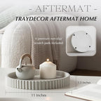 Decorative Tray for Coffee Table, Living Room, Side Table, 11" Gray Round Concrete Home Decor Serving Trays for Accent Table, Console Table