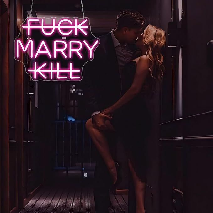 Neon Sign, Marry Neon Signs for Wall Decor Neon Pink LED Signs Room Neon Light Up Signs Home Decor for Bedroom Business Club Party Bars Shop Decoration USB Operated