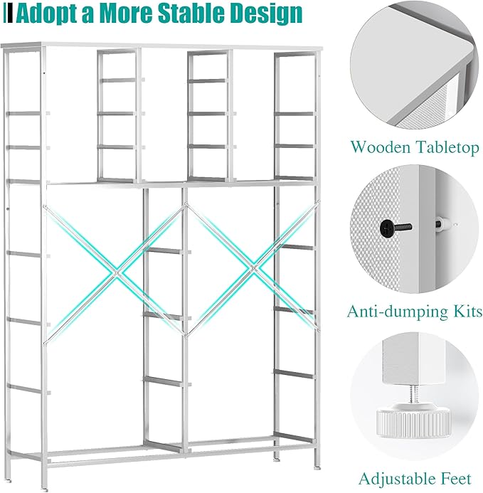 Large Dresser for Bedroom with 18 Drawers, Tall Fabric Storage Cabinet, Chest of Drawers for Closet, Nursery, Bedside, Living Room, Entryway, Hallway (White)