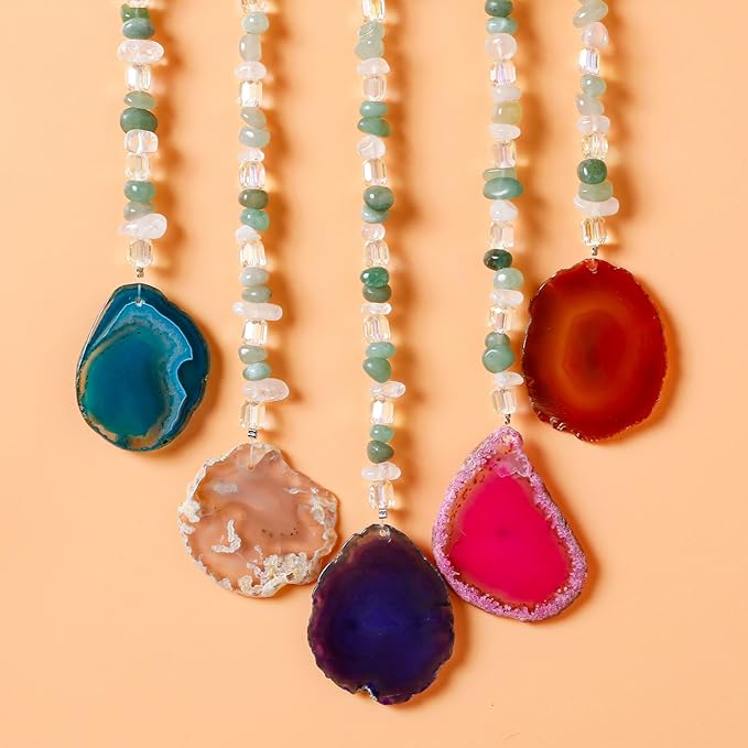 Agate Gemstone Dream Catcher 7 Chakras Sycamore Tree of Life Dream Catcher with Healing Crystal Stones Handmade Dreamcatcher Wall Decor for Adults Boys Girls,Bedroom,Wedding,Garden,Bless Gift