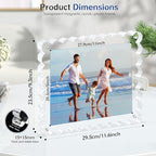 acrylic photo frame- 2Pack Scalloped Picture Frames 8×10 Inch, 15+15mm Thick BlockClear Glass Photo Frame with Thick Block | Modern Home Gift Set (2 Pack, 8X10)