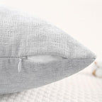 CaliTime Throw Pillow Covers Decorative 12 X 20 Inches Pack of 2 Cozy Chenille Cushion Cases for Couch Sofa Bed Living Room Home Moonbeam Gray