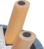 Asense Small Round Ottoman Foot Rest Stool Fabric Padded Seat Footstool Ottoman with Anti-Slip Wooden Legs (Light Blue,Fabric)