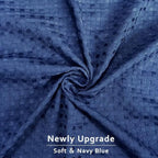 MIYE Pleated Waffle Weave Bed Skirt, Tailored Dust Ruffle 12 Inch Drop Easy Fit, Machine Washable (Navy Blue, King - 12" Drop)