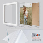 VCK 8x10 Picture Frames Set of 3, White Solid Wood Picture Frame, Textured Exclusive Wall Gallery Frame