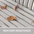 Psilvam Garden Bench, 2-Person Poly Lumber Patio Bench, All-Weather Outdoor Bench That Never Rot and Fade, Memorial Bench, Suit for Garden, Porch and Park(Grey)