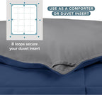 Bare Home Queen Comforter - Reversible Colors - Goose Down Alternative - Ultra-Soft - Premium 1800 Series - All Season Warmth - Bedding Comforter (Queen, Dark Blue/Grey)