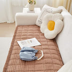 Couch Cover for Dogs Washable, Fuzzy Pet Couch Covers for 2 Cushion Sofa Pet Friendly, Non Slip Sofa Cover (Dark Brown, 23.6" x 47"/60 x 120cm)