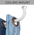 Room Darkening Curtain Rod, Wrap Around Design, Extra-Thick 1-Inch Diameter Single Drapery Rod, Extendable Metal Rod Set for the Blackout Curtains and Sheer (White, 28-48")