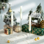 Hewory Glass Taper Candlestick Holders: Taper Candle Holders 4Pcs Glass Candle Stick Candle Holder, Clear Tall Candle Holders for Dinner Table Centerpiece Wedding Christmas Holiday Party Decorations