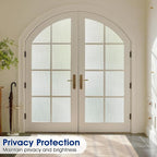 Privacy Window Film Static Cling, Frosted Glass Decorative Window Film with 96% UV Blocking, Non-Adhesive Removable Window Cling for Home Office Bathroom, 35.4 x 157.4 Inches, Pure