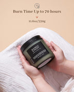 M&SENSE Bamboo Peony Scented Candle, 11.6oz Aromatherapy Jar Candle, 70 Hour Burn Time, Natural Soy Wax Blend, Stress Relief, Home Fragrance