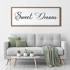 Sweet Dreams Wall Decor Above Bed 40x15 Inch Large Master Bedroom Hanging Wood Rustic Framed Farmhouse Sweet Dreams Sign Guest Room Aesthetic And Minimalist Over Bed Wall Art（Wood White）
