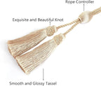 Curtain Tiebacks with Tassel,Modern Rope Window Curtain Ties Backs for Draperies, Outdoor Elegant Decorative Curtain Holdbacks