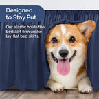 Wrap Around Dust Ruffle Bed Skirt - Navy Blue - Twin/Twin XL Size Beds with 18 Inch Drop - Elastic Strap - Adjustable Pleated Bedskirt with Brushed Fabric and Wrinkle Free - Women, Men, Kids & Teens