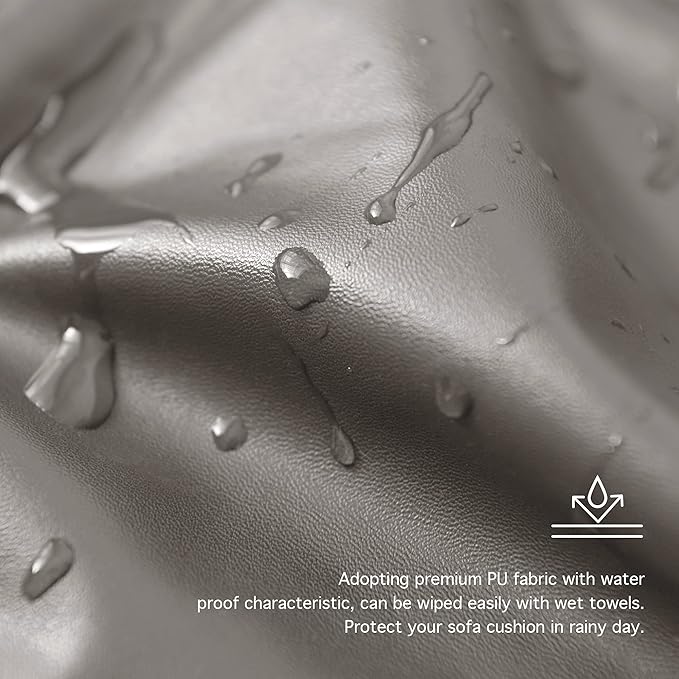 Yates Home PU Leather Couch Sofa Cushion Slipcover Water-Proof Elastic Chair RV Seat Covers Loveseat Sofa Furniture Protector Slip Cover for Settee Seater Replacement in Living Room（Sofa, Taupe）