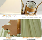 Modern E26 Ceramic Table Lamps 20.5", Sage Green Plug in Table Lamp Funky Decor for Living Room Desk End Bedroom Bedside Room Office