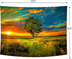 Delur Sunset Tree of Life Tapestry Forest Nature Landscape Wall Hanging Tapestry Scenic Tree Woodland Natural Sunrise Headboard for Bedroom Living Room Home Decor (70.8" x 92.5")